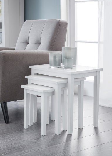 Julian Bowen Cleo Nest Of Tables Pure White (46 x 48 x 33 cm)