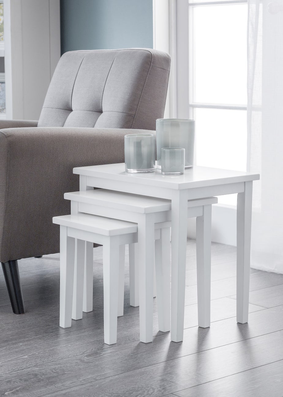 Julian Bowen Cleo Nest Of Tables Pure White (46 x 48 x 33 cm)