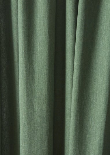 Fusion Dijon Blackout Bottle Green Pencil Pleat Curtains