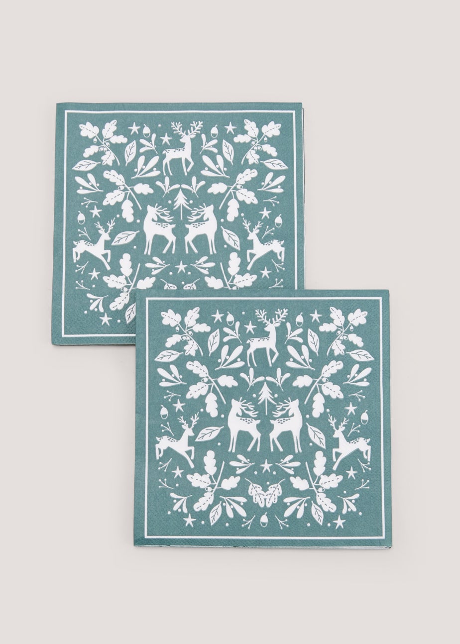 Green Stag Napkins (33cm x 33cm)
