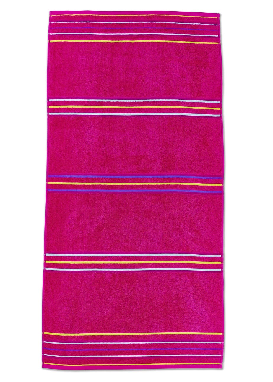 Catherine Lansfield Rainbow Cotton Beach Towel Pair