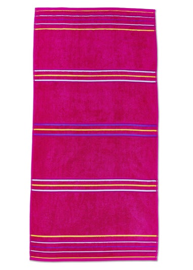 Catherine Lansfield Rainbow Cotton Beach Towel Pair