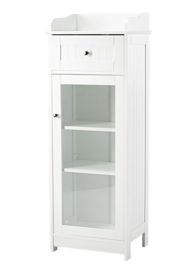 LPD Furniture Alaska Glass Cabinet White (1190x330x450mm)