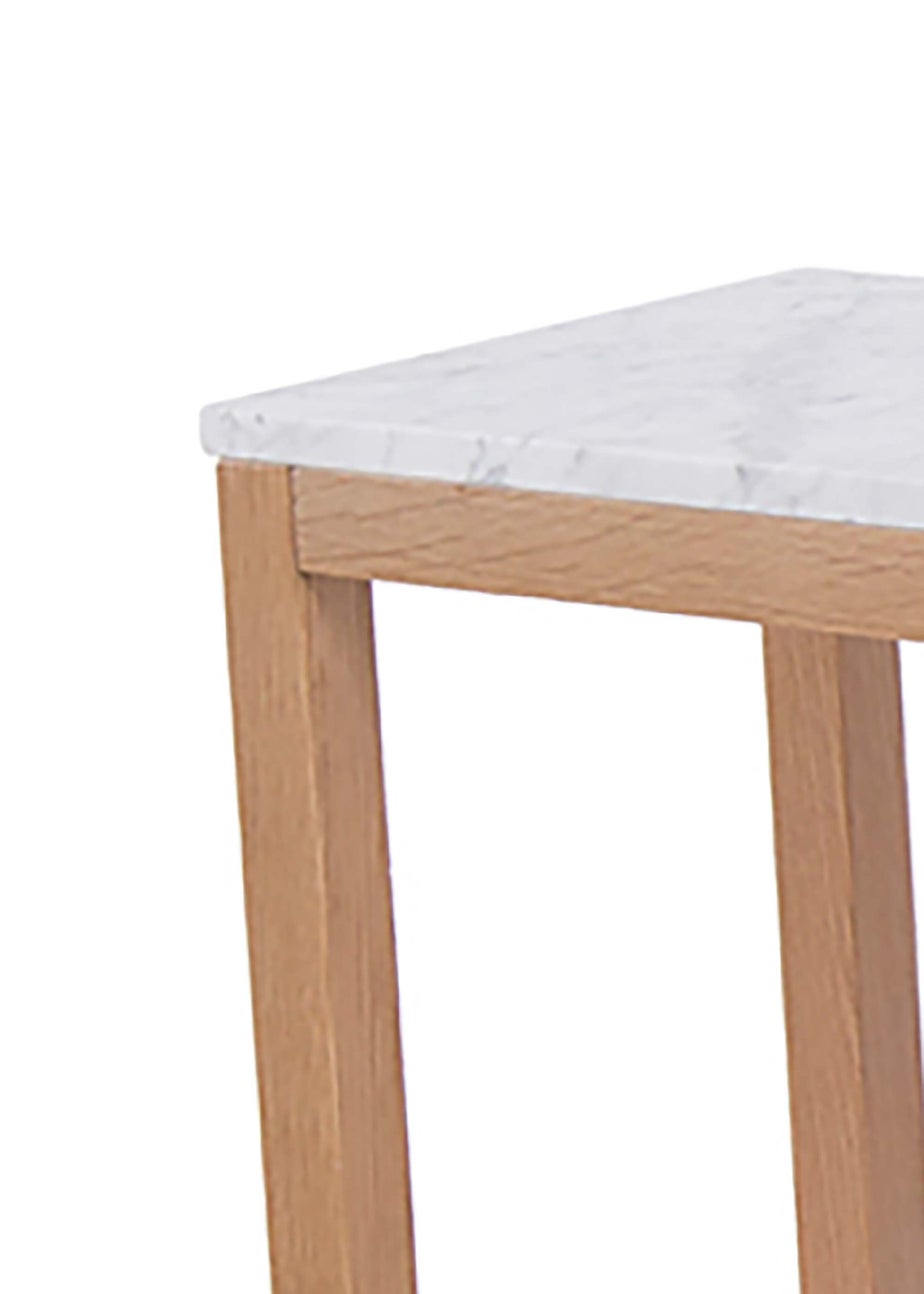 LPD Furniture Harlow Console Table Oak-White Marble Top (750x900x250mm)