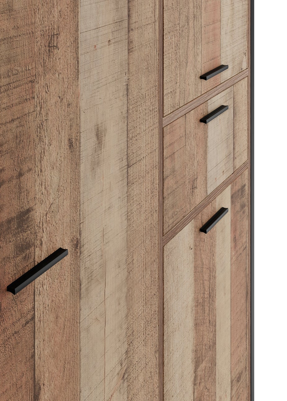 LPD Furniture Hoxton 4 Door Wardrobe Distressed Oak Effect (1800x520x1238mm)