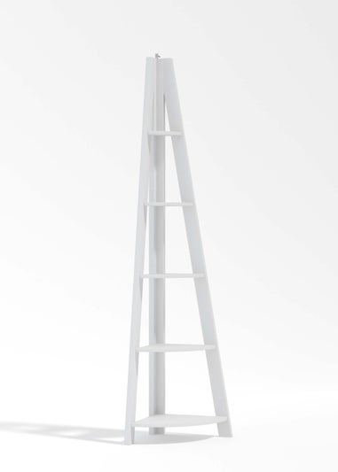 LPD Furniture Tiva Corner Ladder Shelving White (1754x386x386mm)