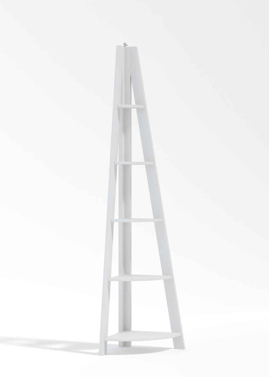 LPD Furniture Tiva Corner Ladder Shelving White (1754x386x386mm)