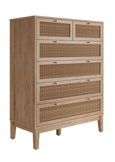LPD Furniture Bordeaux 6 Drawer Chest (1090x390x850mm)