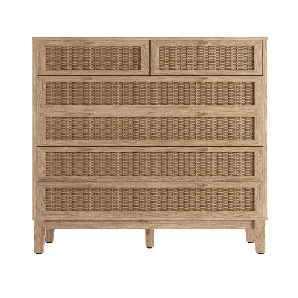 LPD Furniture Bordeaux 6 Drawer Chest (1090x390x850mm)