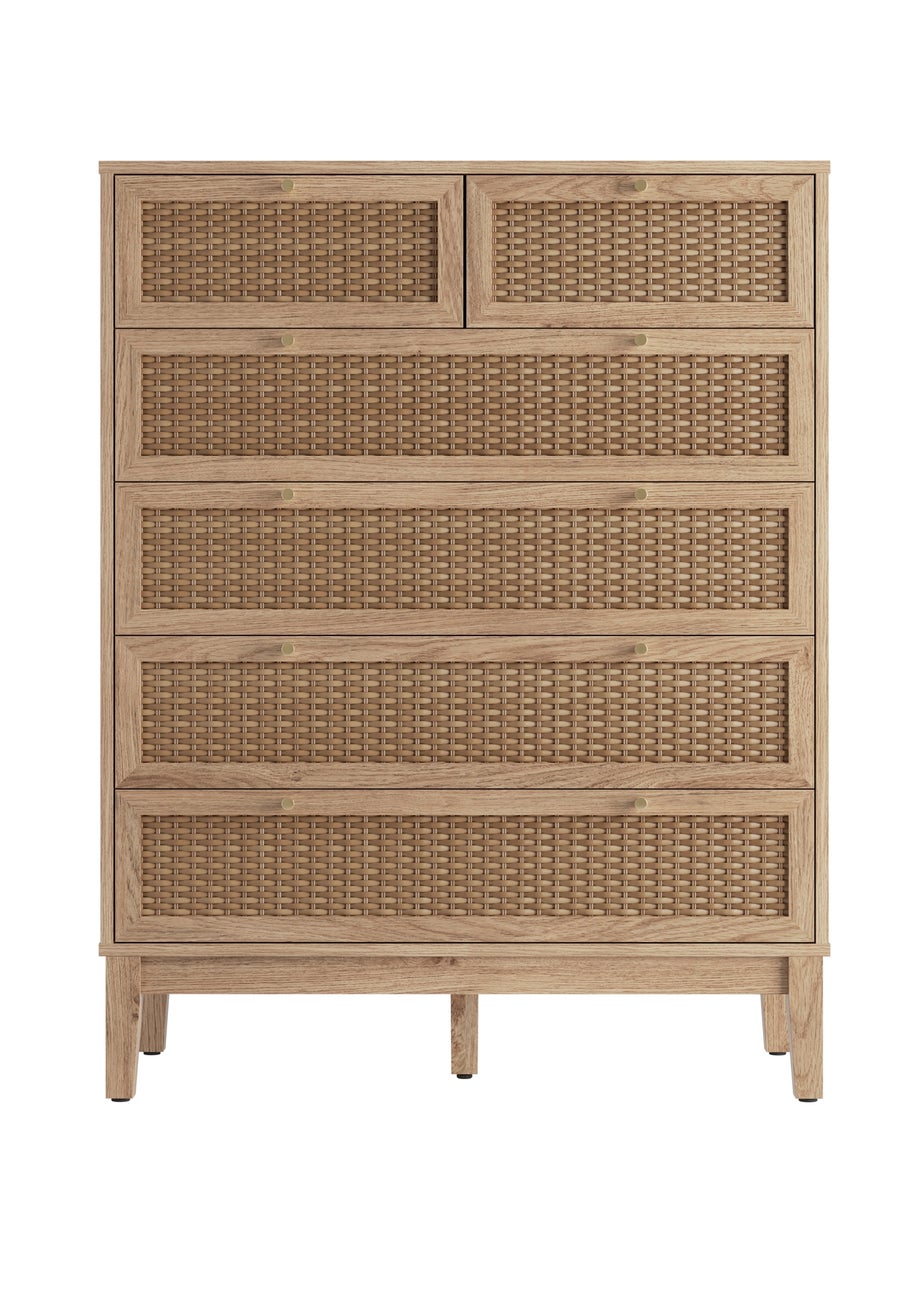 LPD Furniture Bordeaux 6 Drawer Chest (1090x390x850mm)