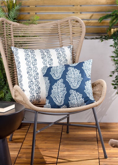 Paoletti Kalindi Paisley Outdoor Filled Cushion (43cm x 43cm x 8cm)