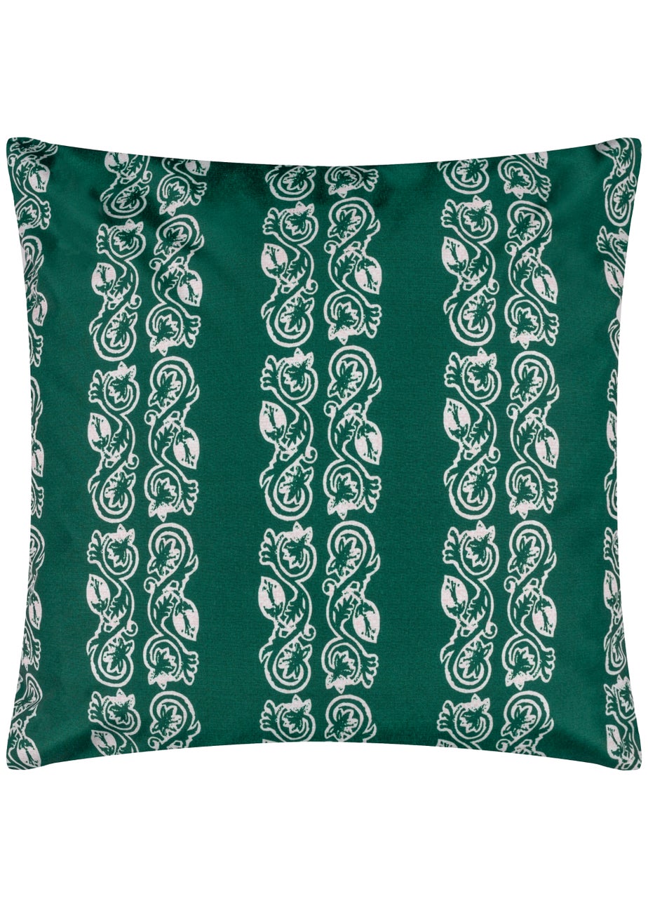 Paoletti Kalindi Stripe Outdoor Filled Cushion (55cm x 55cm x 8cm) Teal