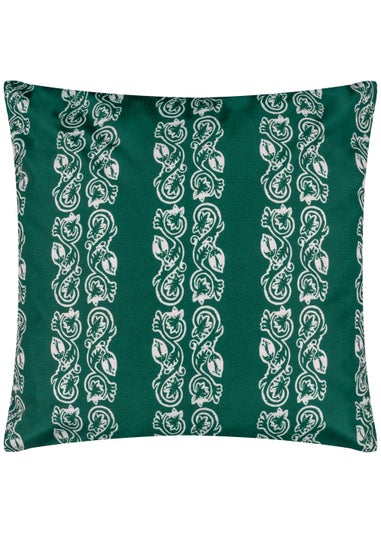 Paoletti Kalindi Stripe Outdoor Filled Cushion (55cm x 55cm x 8cm) Teal