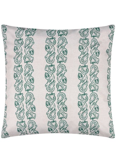 Paoletti Kalindi Stripe Outdoor Filled Cushion (55cm x 55cm x 8cm) Teal