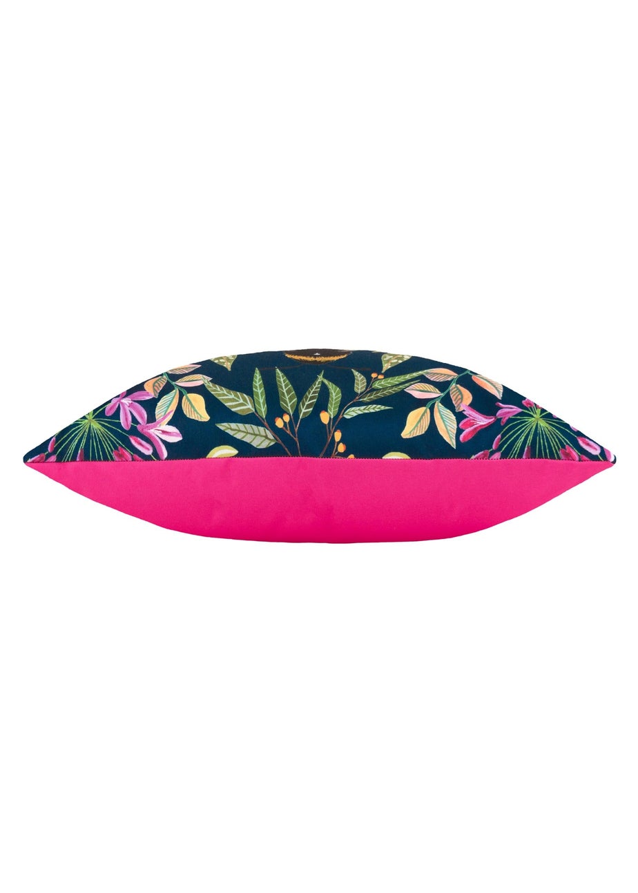 Wylder Nature House of Bloom Zinnia Bee Outdoor Filled Cushion (30cm x 50cm x 8cm)