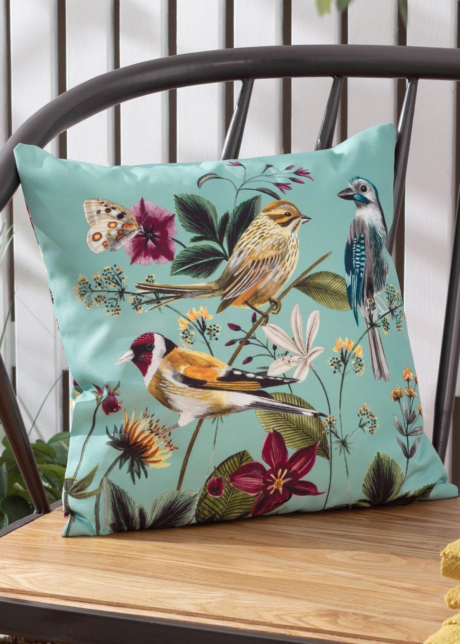 Wylder Nature Midnight Garden Birds Outdoor Filled Cushion (43cm x 43cm x 8cm)