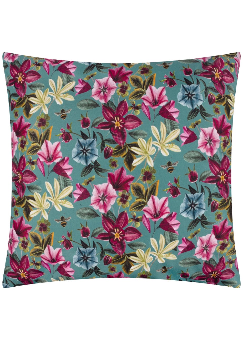 Wylder Nature Midnight Garden Bee Outdoor Filled Cushion (43cm x 43cm x 8cm)