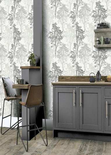 Arthouse Wildwood Mono Wallpaper