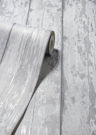 Arthouse Metallic Washed Wood Wallpaper