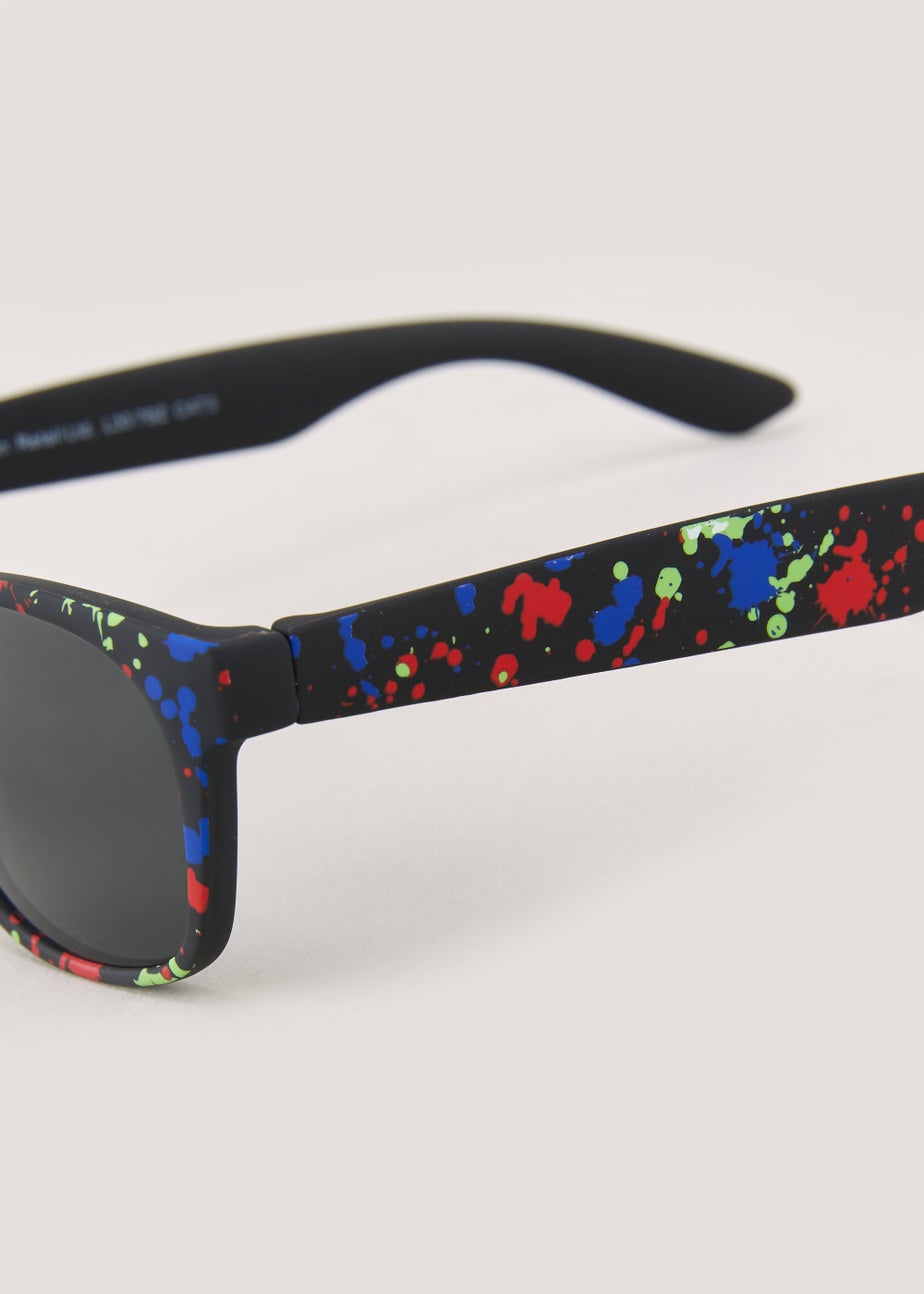 Black Splatter Print Sunglasses