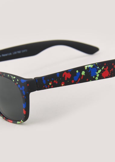 Black Splatter Print Sunglasses
