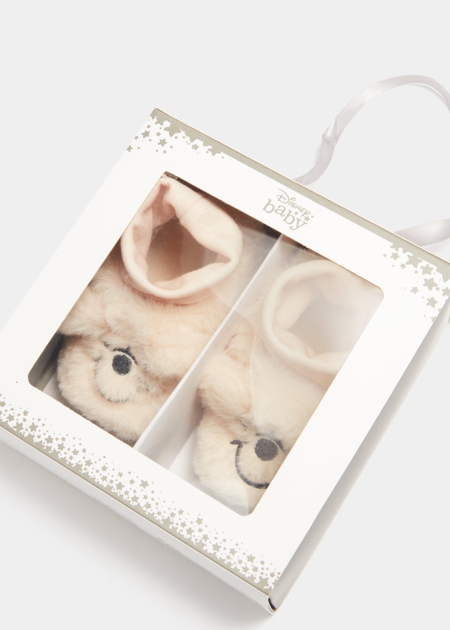 Beige Disney Winnie the Pooh Soft Sole Baby Slippers (Newborn-18mths)