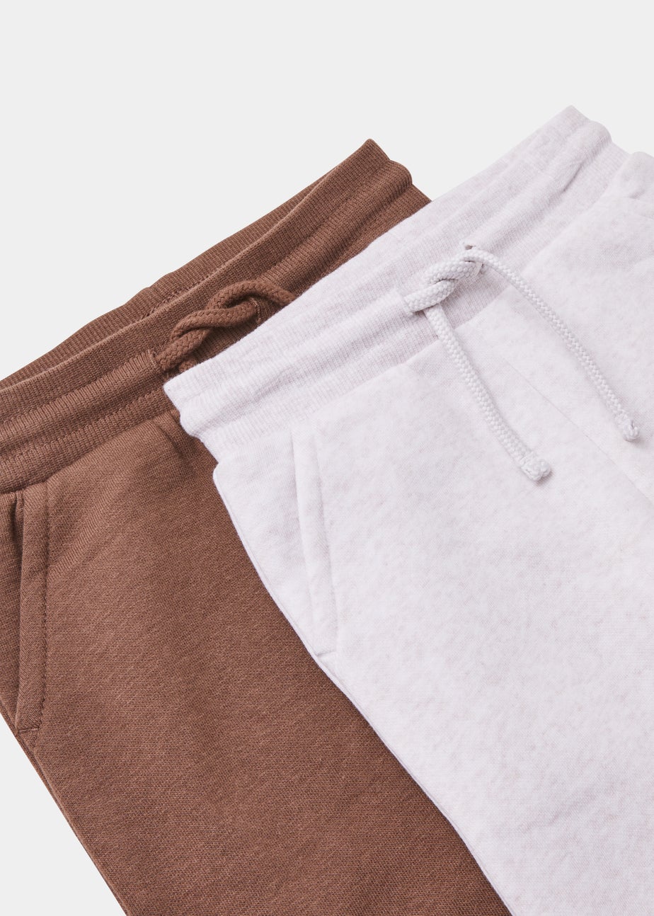 Boys 2 Pack Brown & Oatmeal Joggers (9mths-6yrs)