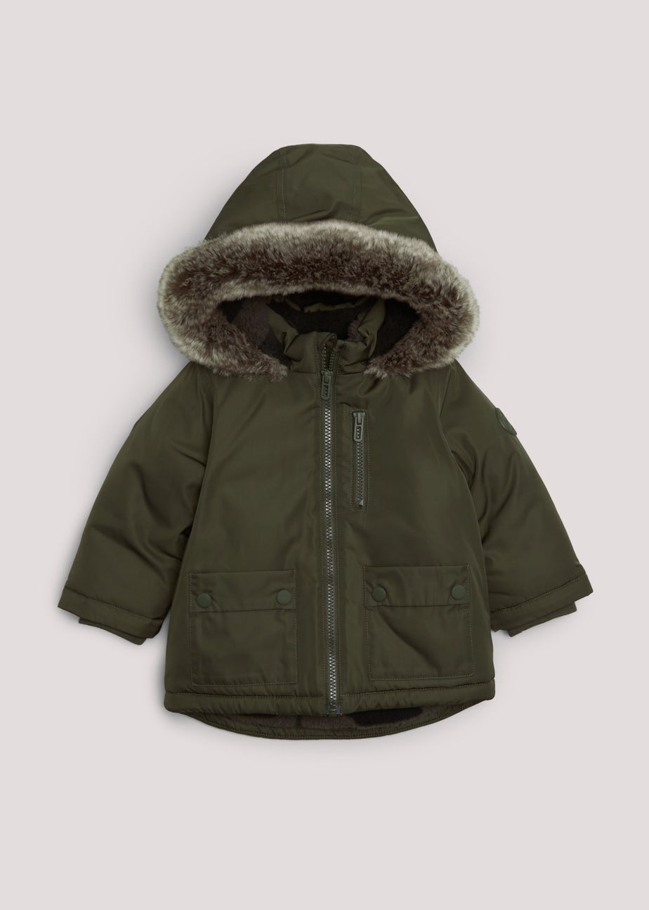 Boys Khaki Heritage Parka Coat (9mths-6yrs)