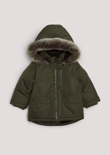 Boys Khaki Heritage Parka Coat (9mths-6yrs)
