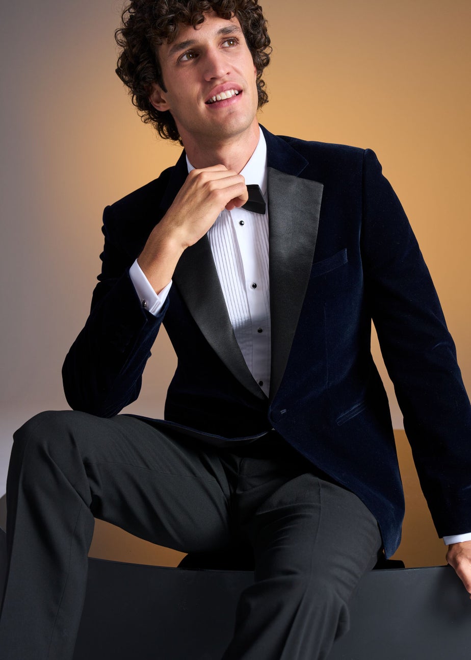 Taylor & Wright Navy Velvet Blazer