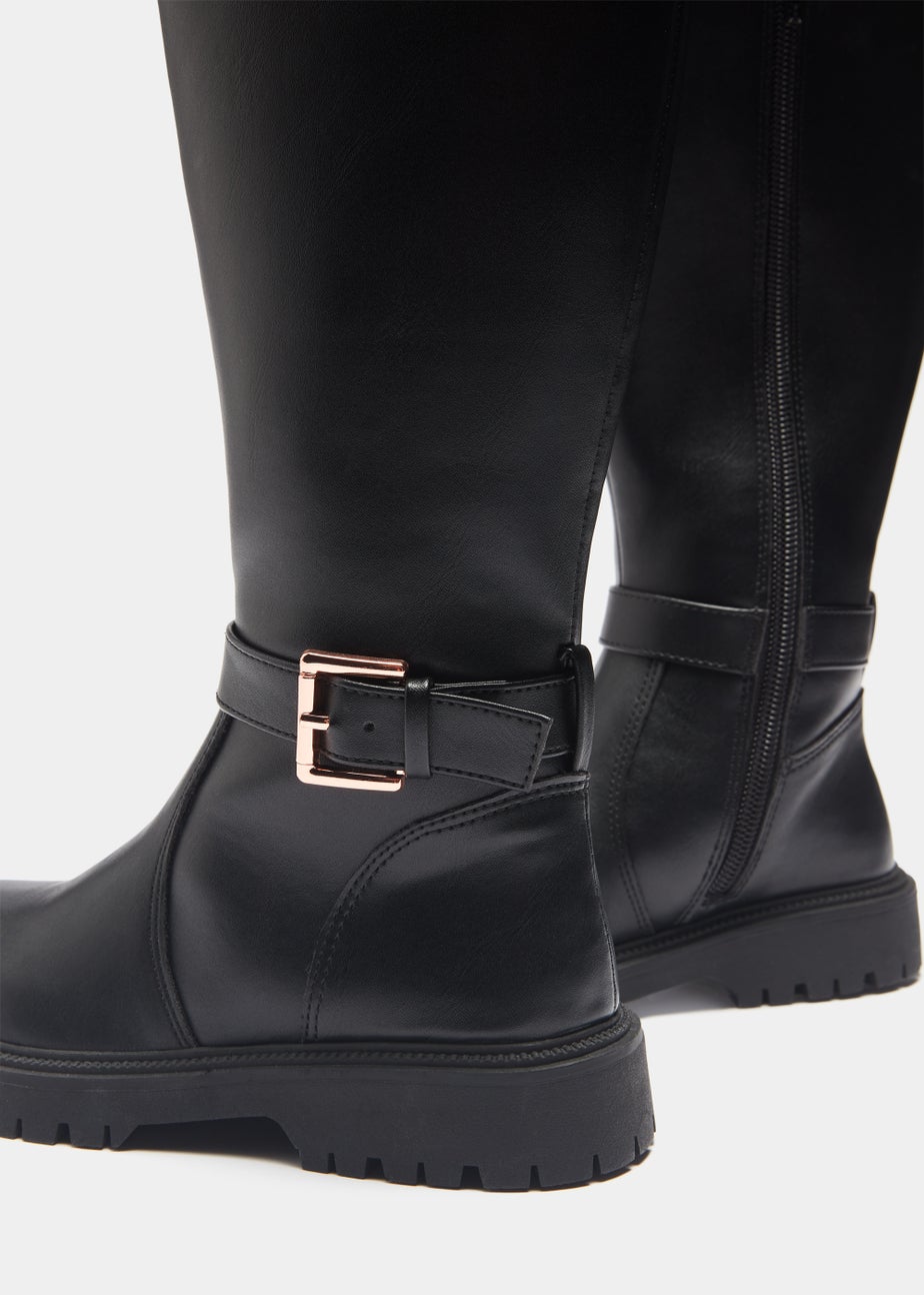 Girls Black Riding Boots (Younger 10-Older 5)