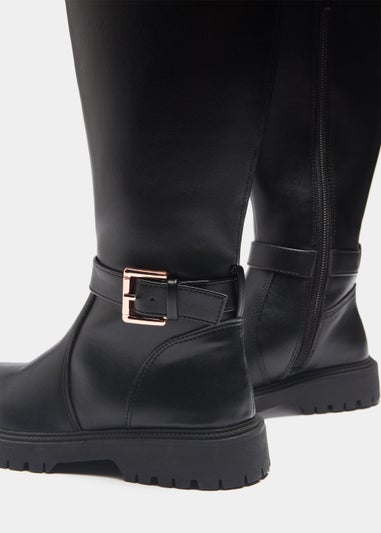 Girls Black Riding Boots (Younger 10-Older 5)