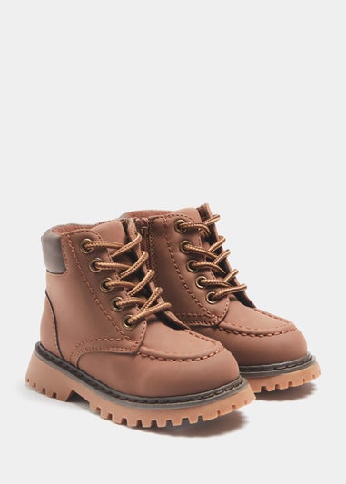 Boys Chocolate Brown Lace Up Boots