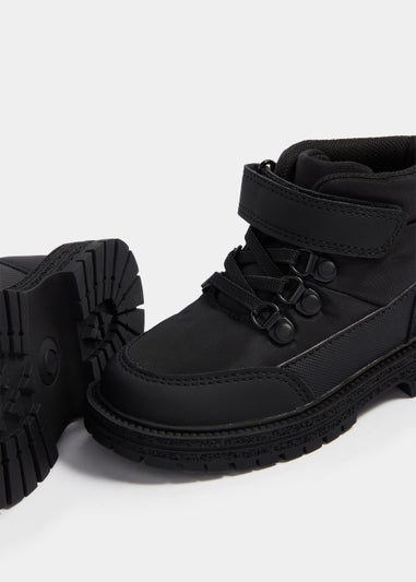Boys Black Nylon Hiker Boots (Younger 4-Older 12)