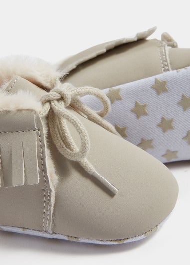 Baby Stone Teddy Fleece Soft Sole Baby Boots (Newborn-18mths)