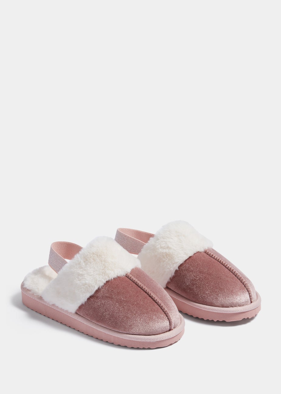 Girls Pink Glitter Mule Slipper (Younger 13-Older 5)