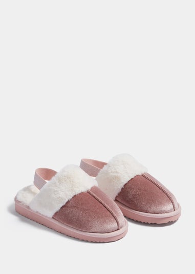 Girls Pink Glitter Mule Slipper (Younger 13-Older 5)