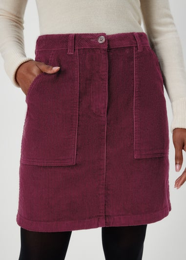 Burgundy Cord Mini Skirt