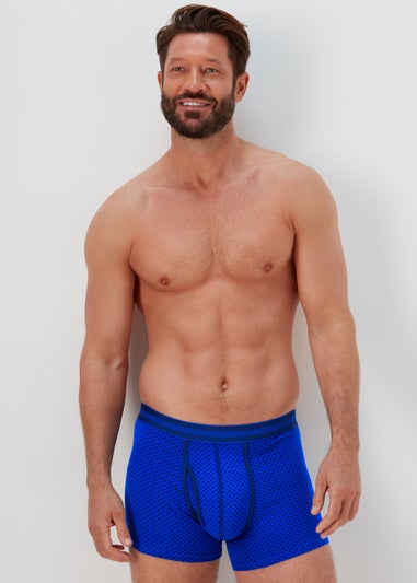 3 Pack Blue Geo Print Keyhole Trunks