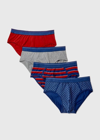 4 Pack Plain & Print Briefs