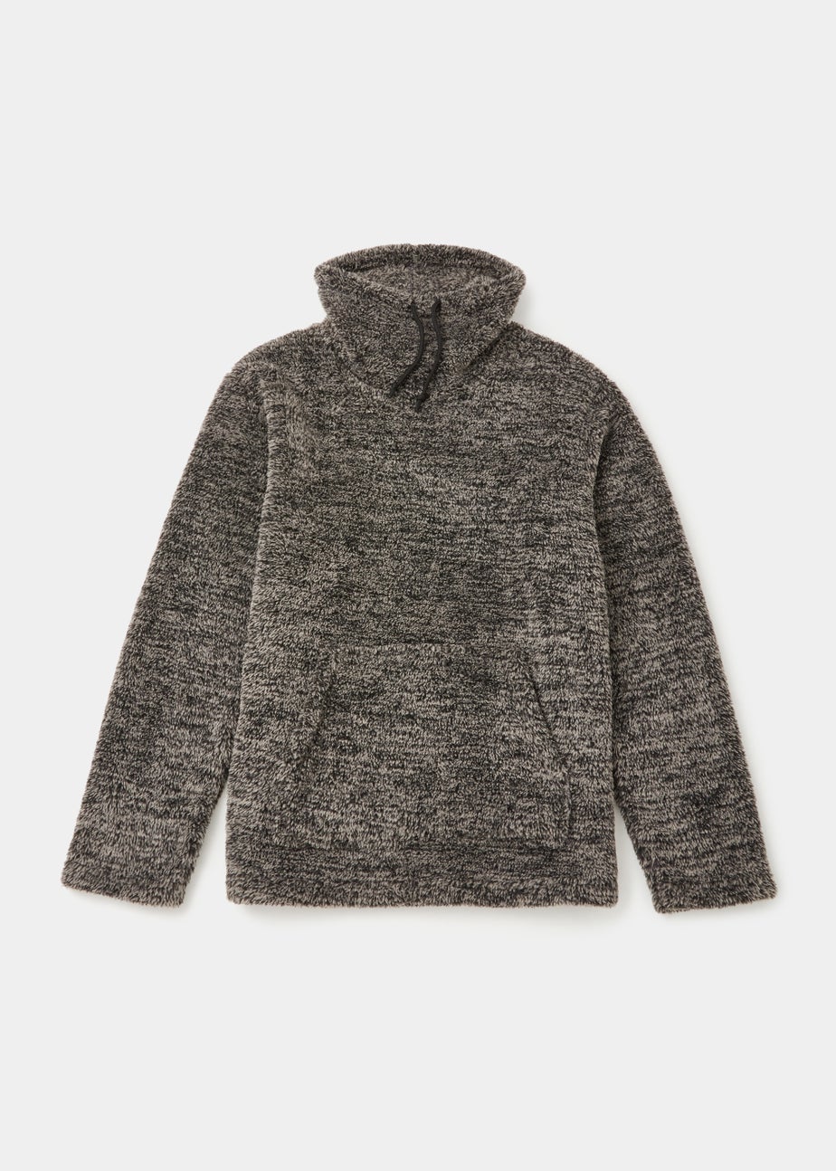 Grey Cowl Neck Fleece Lounge Top