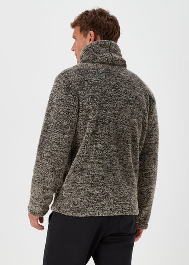 Grey Cowl Neck Fleece Lounge Top