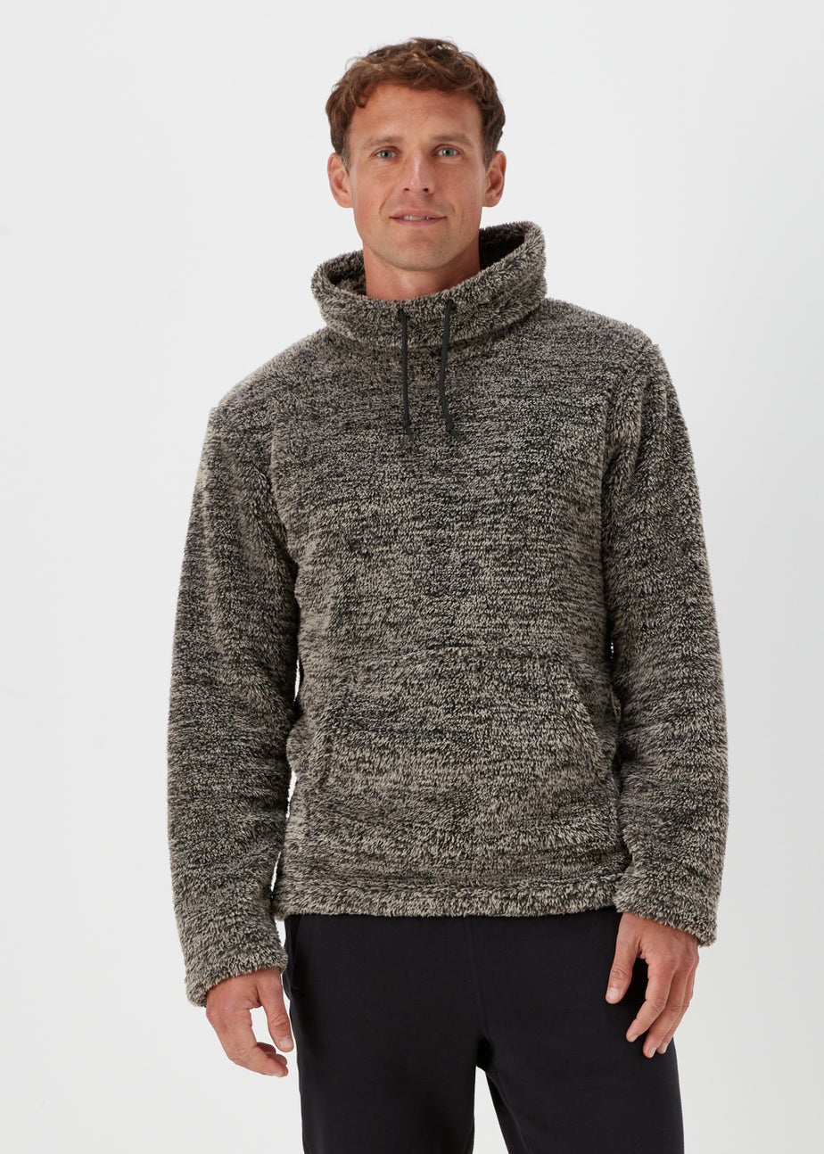 Grey Cowl Neck Fleece Lounge Top