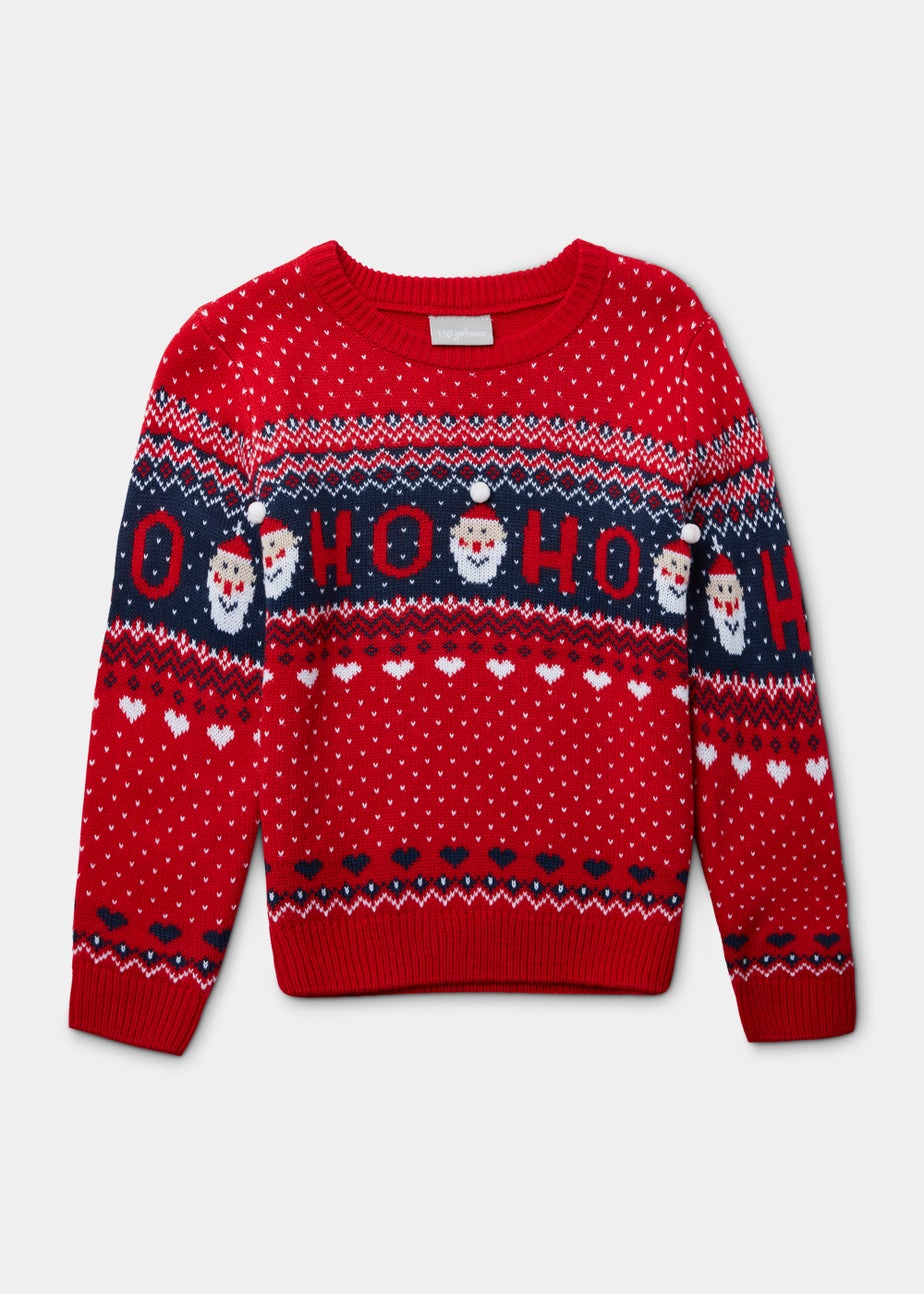 Girls Mini Me Red Christmas Jumper (4-13yrs)