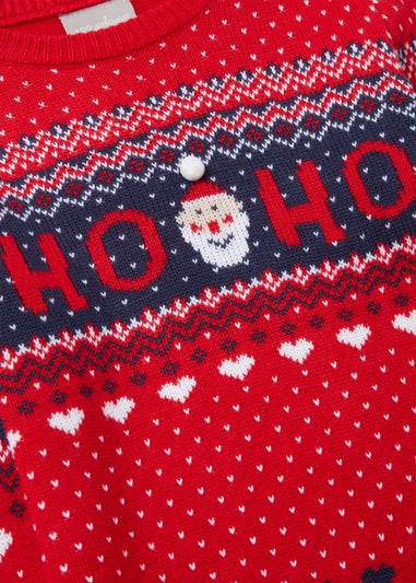Girls Mini Me Red Christmas Jumper (4-13yrs)