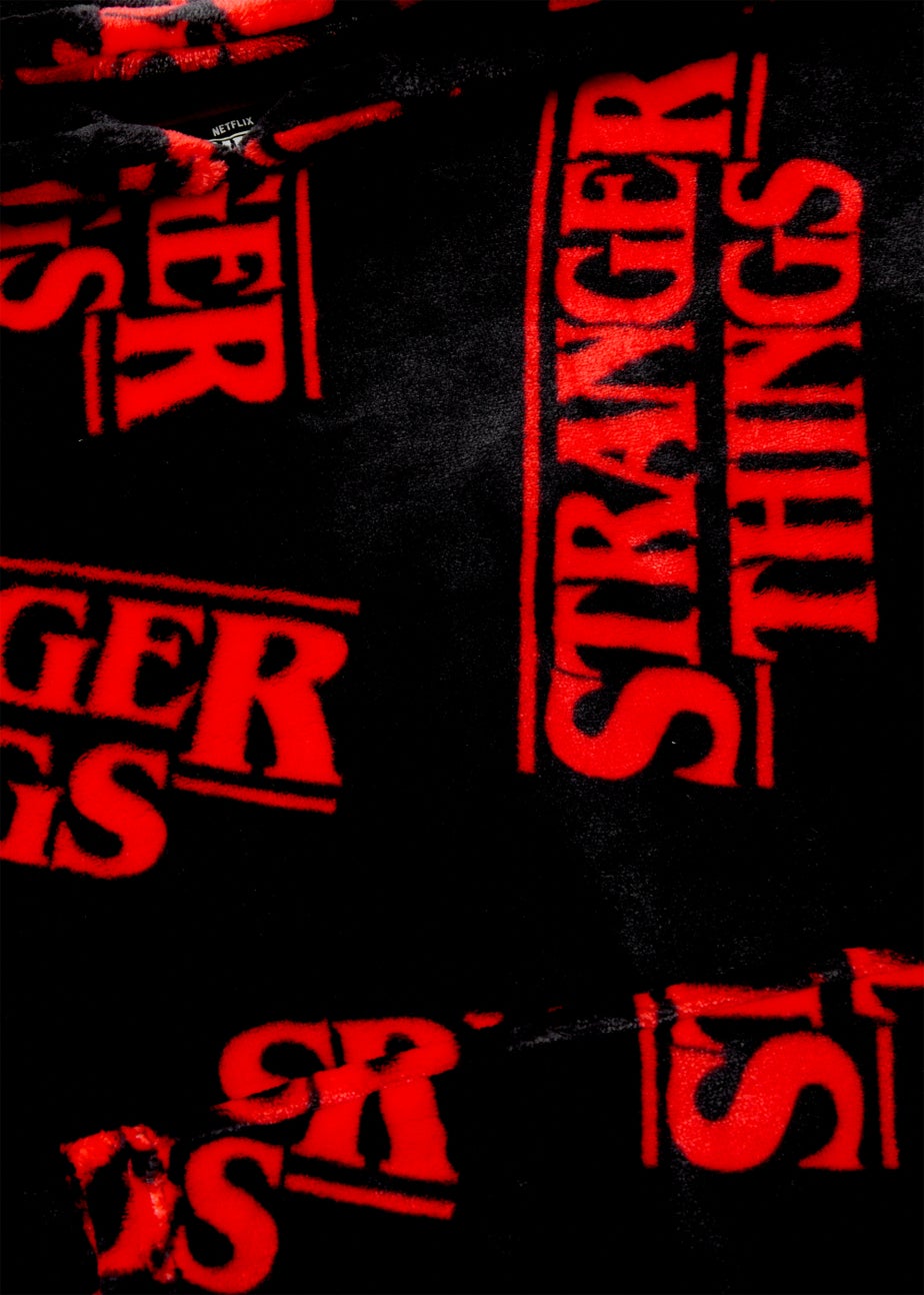 Kids Black Stranger Things Snuggle Hoodie (7-13yrs)