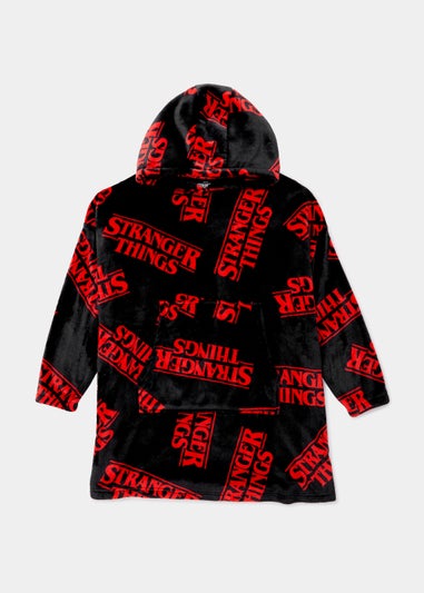 Kids Black Stranger Things Snuggle Hoodie (7-13yrs)