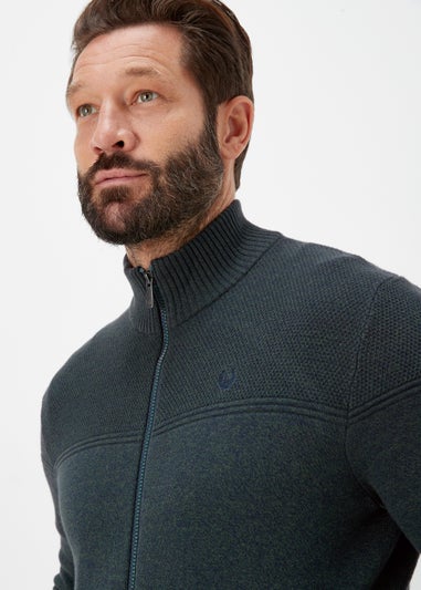 Lincoln Green Funnel Neck Zip Up Jumper