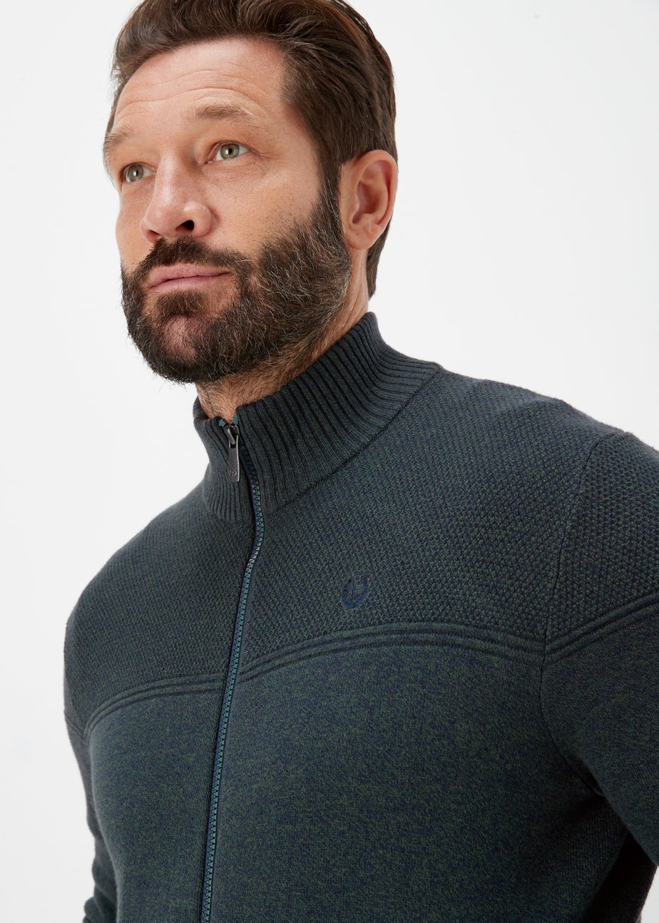Lincoln Green Funnel Neck Zip Up Jumper