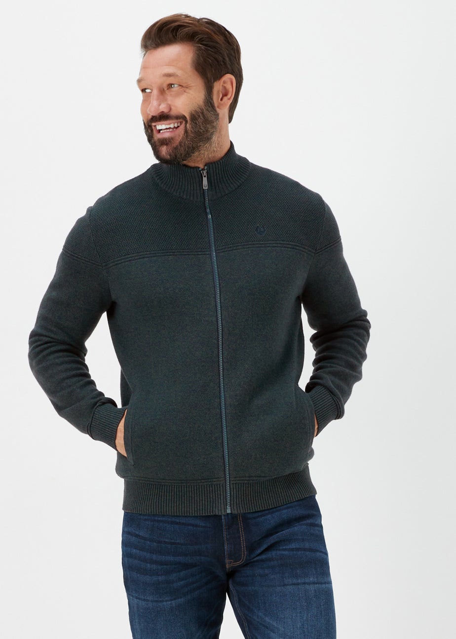Lincoln Green Funnel Neck Zip Up Jumper